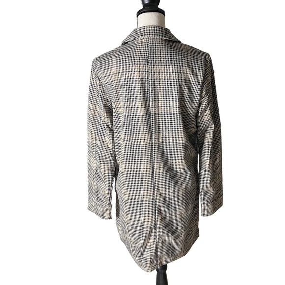 New Philosophy Houndstooth Plaid Single Button Longline Blazer M Oversized Fit - Picture 3 of 10